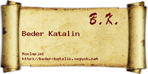 Beder Katalin névjegykártya